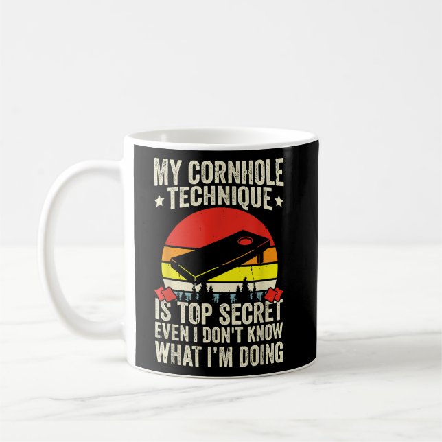 Funny Toss Game Cornhole Coffee Mug (Left)