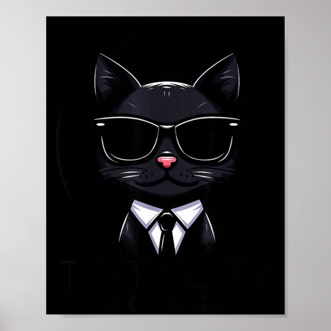 Funny Totality Solar Eclipse Cat Sunglasses Poster (Front)