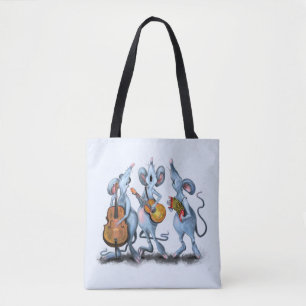 Funny Tote Bag with Mouse Music Band