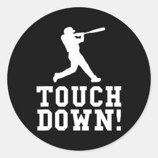 Funny Touchdown Baseball Football Sports Gift  Classic Round Sticker