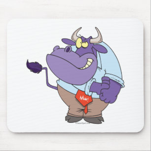 funny tough bull cartoon mouse pad