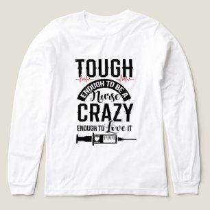 Funny tough crazy Nurse love word art Tri-Blend Shirt