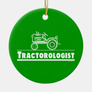 Funny Tractor Ceramic Tree Decoration