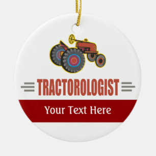 Funny Tractor Ceramic Tree Decoration