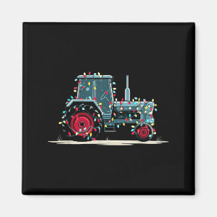 Funny Tractor Christmas Graphics Lights Lover Farm Magnet