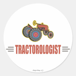 Funny Tractor Classic Round Sticker