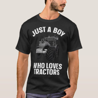 Funny Tractor Design For Men Boys Farm Vehicle Tra T-Shirt