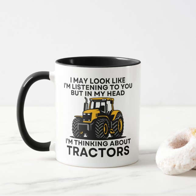 Funny Tractor Mug Farmer Gift Tractor Lover (With Donut)