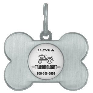 Funny Tractor Pet Name Tag