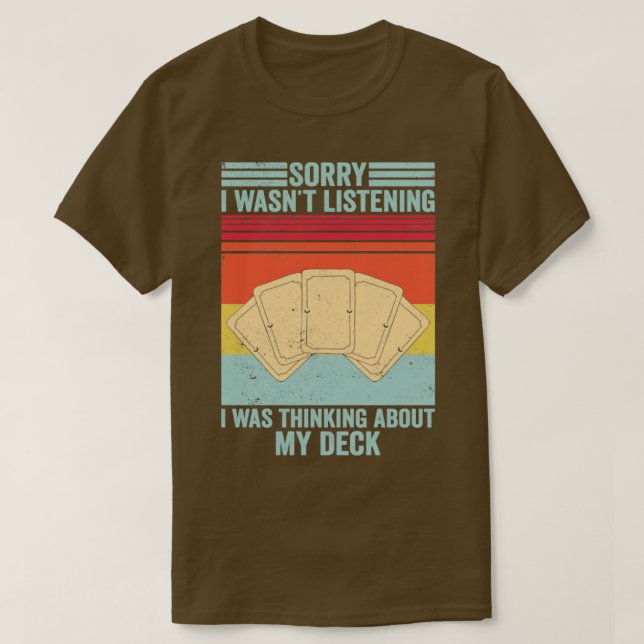 Funny Trading Card Game TCG Retro Was Thinking Abo T-Shirt (Design Front)