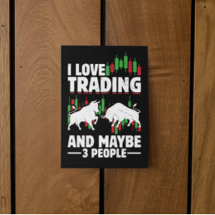 Funny Trading Quote Bull & Candlestick Daytrading Invitation