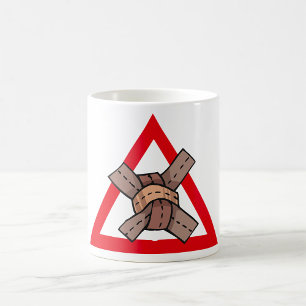 Funny Traffic Jam Knot Warning Road Sign Coffee Mug