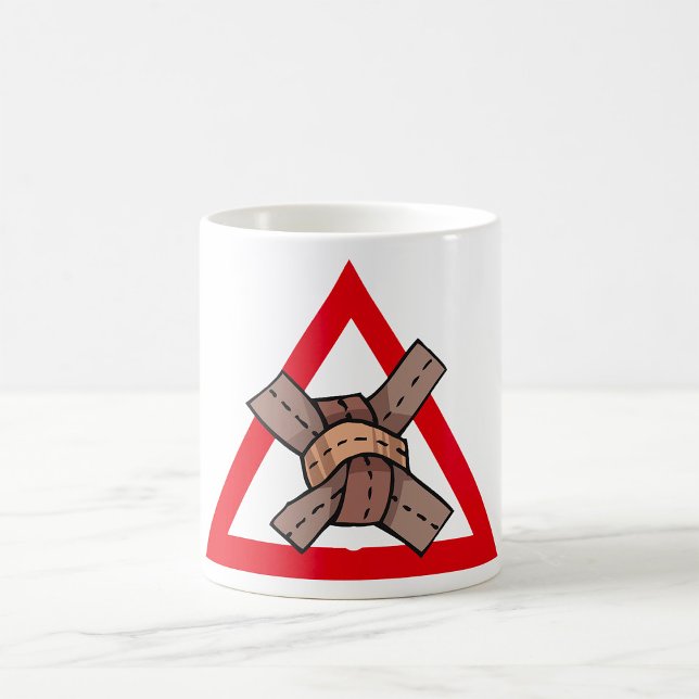 Funny Traffic Jam Knot Warning Road Sign  Coffee Mug (Creator Uploaded)