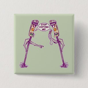 Funny traffic lights 15 cm square badge
