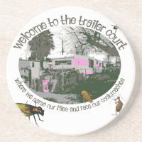 Funny Trailer Park Sandstone Coaster