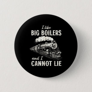 Funny Train Big Boilers Steam Locomotive Freight  6 Cm Round Badge