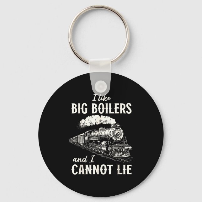 Funny Train Big Boilers Steam Locomotive Freight  Key Ring (Front)