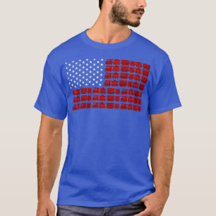 Funny Train Lover Gift Cool American Flag Model T-Shirt