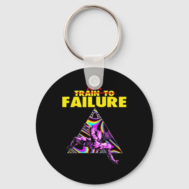 Funny Train To Failure Weightlifting Bodybuilding  Key Ring (Front)