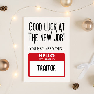 Funny 'Traitor Badge' Coworker Leaving Thank You Card