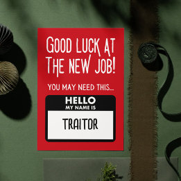 Funny 'Traitor Badge' Coworker Leaving Thank You Card