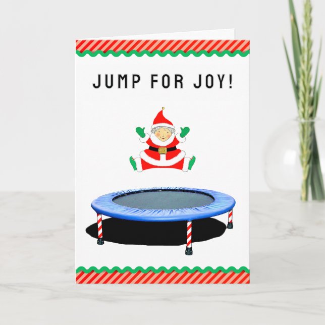 Funny Trampoline Christma Holiday Card (Front)
