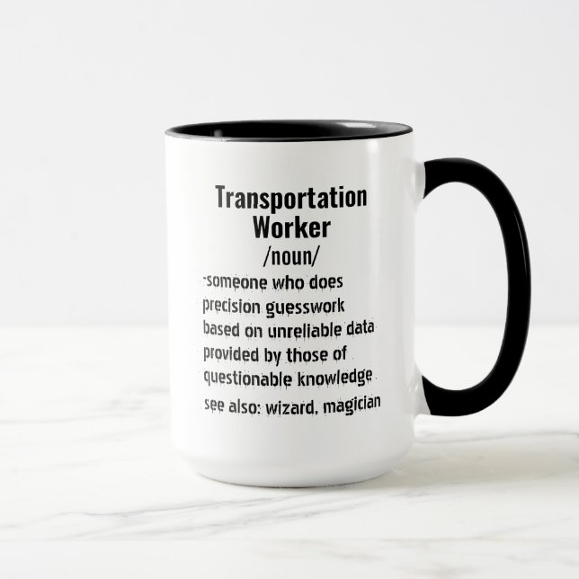 Funny Transportation Worker Definition gifts  Mug (Right)