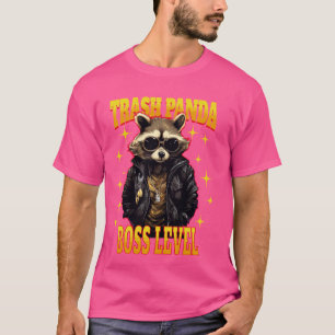 Funny Trash Panda Boss Level Racoon T-Shirt