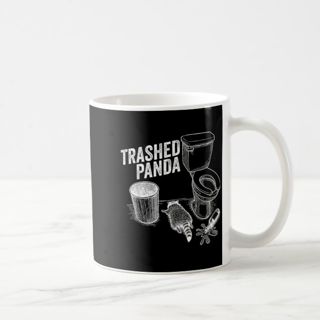 Funny Trashed Panda Drunk Raccoon Meme Alcohol Lov Coffee Mug (Right)