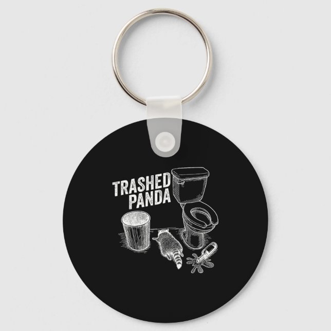 Funny Trashed Panda Drunk Raccoon Meme Alcohol Lov Key Ring (Front)