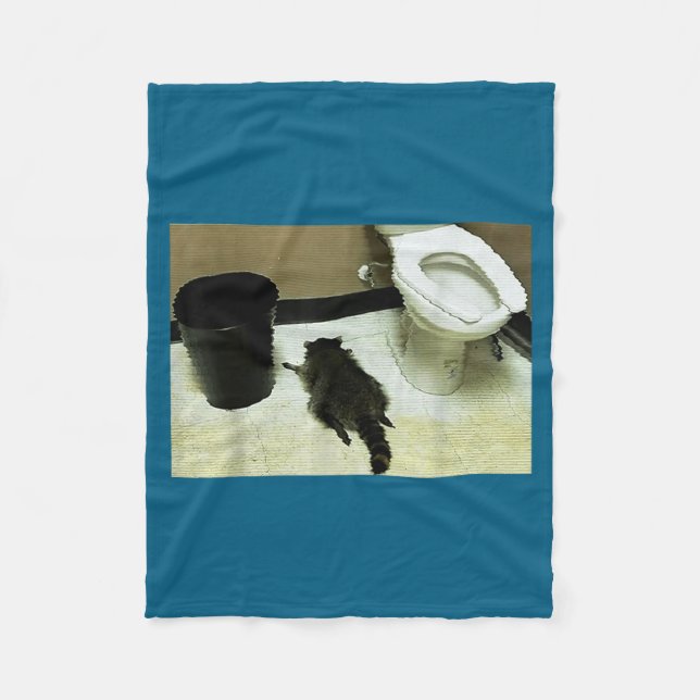 Funny Trashed Panda Drunk Racoon  Fleece Blanket (Front)