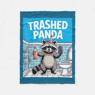 Funny Trashed Panda Raccoon Gets Drunk 1ff512797a7 Fleece Blanket