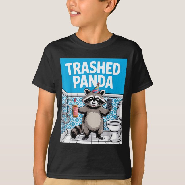 Funny Trashed Panda Raccoon Gets Drunk 1ff512797a7 T-Shirt (Front)