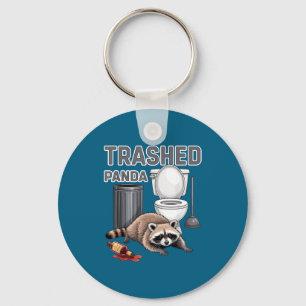 Funny Trashed Panda Raccoon Gets Drunk  Key Ring