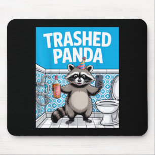 Funny Trashed Panda Raccoon Gets Drunk  Mouse Pad