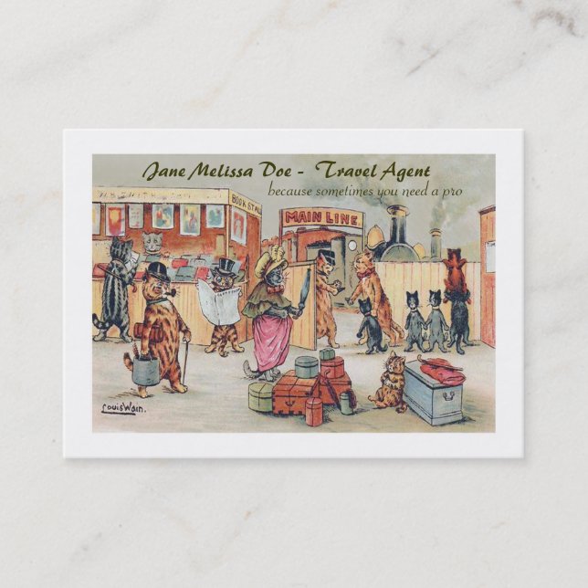 Funny Travel Agent or Tour Operator- Two Sided Business Card (Front)