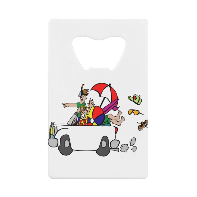 funny travel cartoon car vacation (Front)