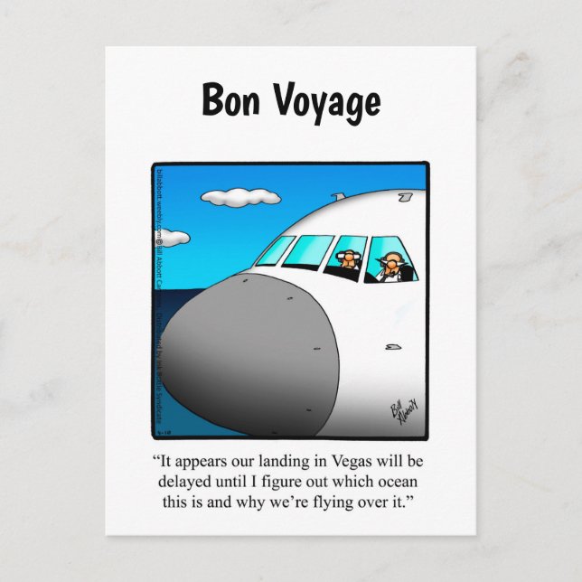 Funny Travel Humour Postcard (Front)