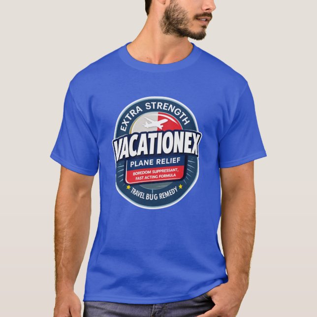 Funny travel humour with "Vacationex"  T-Shirt (Front)
