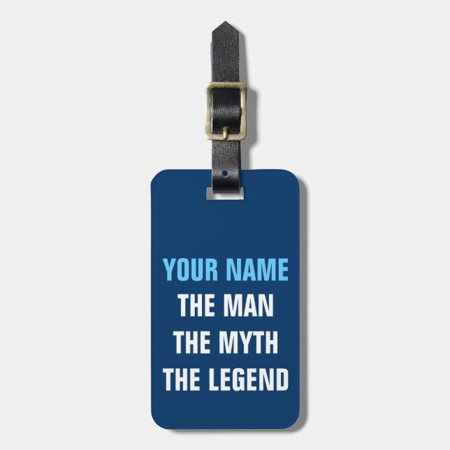 Funny travel luggage tag | The man myth legend (Front Vertical)