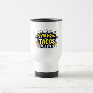 Funny Travel Mug – Fitness & Foodie Commuter Cup