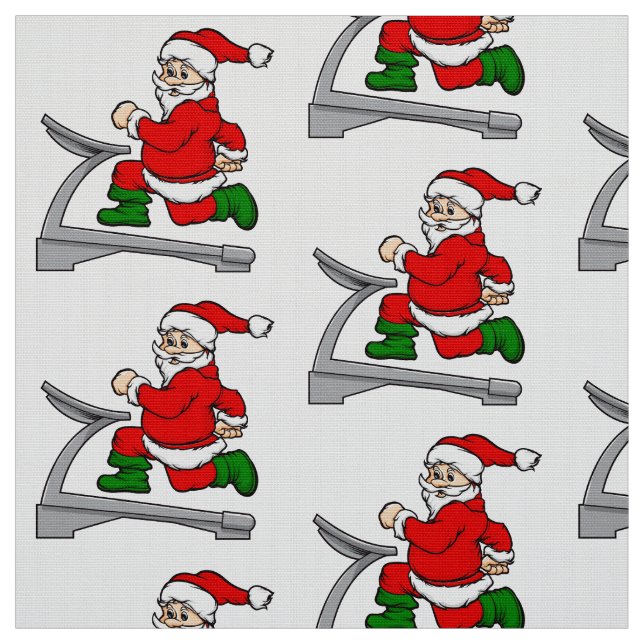 funny treadmill santa claus fabric (Swatch)
