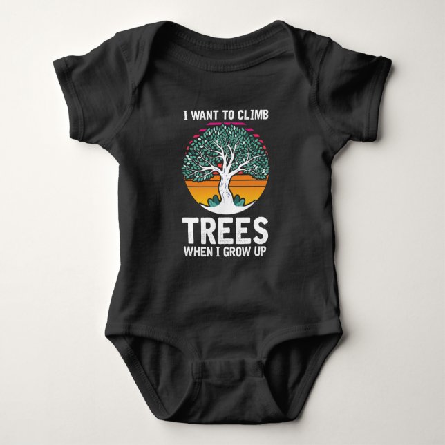 Funny Tree Climber Kid Arborist Future Job Baby Bodysuit (Front)