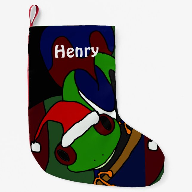 Funny Tree Frog Art Christmas Stocking (Front)