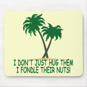 Funny tree hugger mouse pad