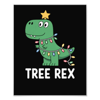 Funny Tree Rex Christmas Dinosaur Holiday Pun Photo Print