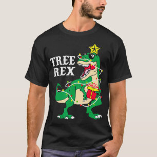Funny Tree Rex With Christmas Lights Dinosaur Chri T-Shirt