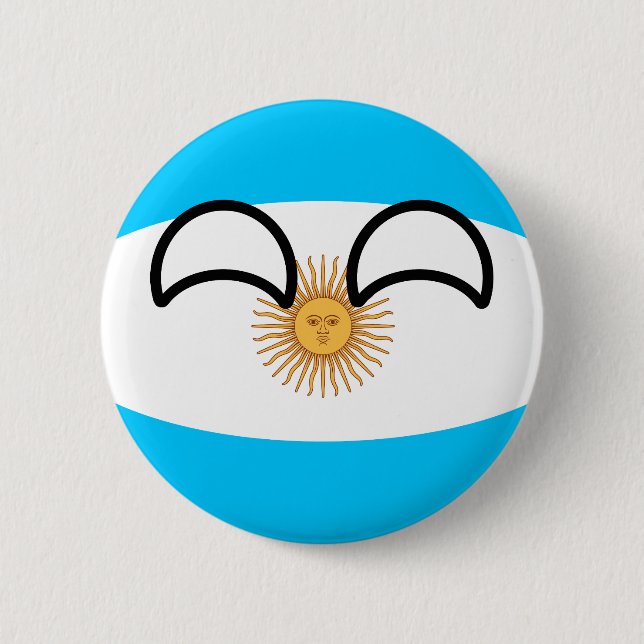 Funny Trending Geeky Argentina Countryball 6 Cm Round Badge (Front)