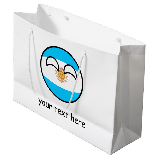 Funny Trending Geeky Argentina Countryball Large Gift Bag (Front Angled)