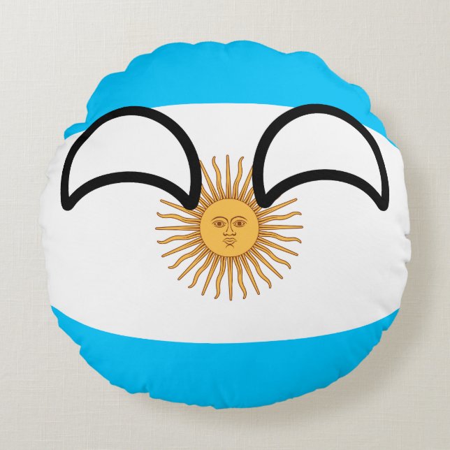 Funny Trending Geeky Argentina Countryball Round Cushion (Front)